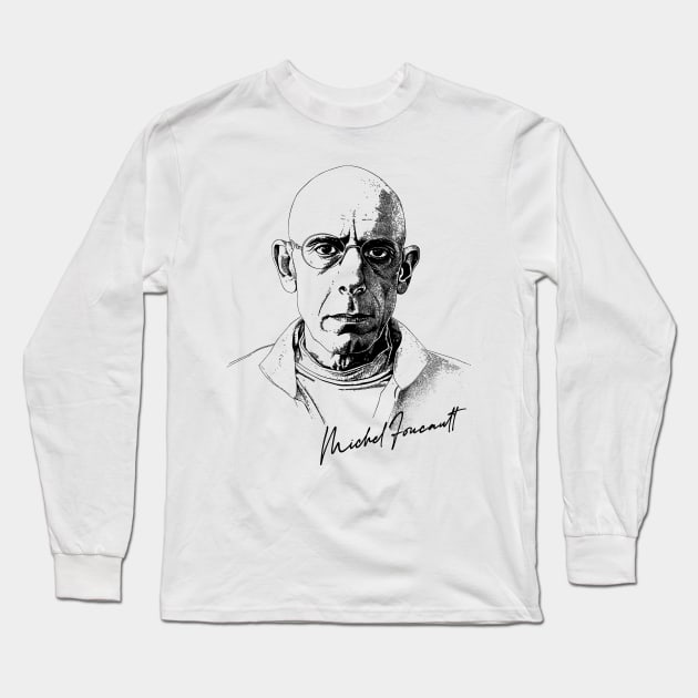 Michel Foucault - Retro Design Long Sleeve T-Shirt by DankFutura